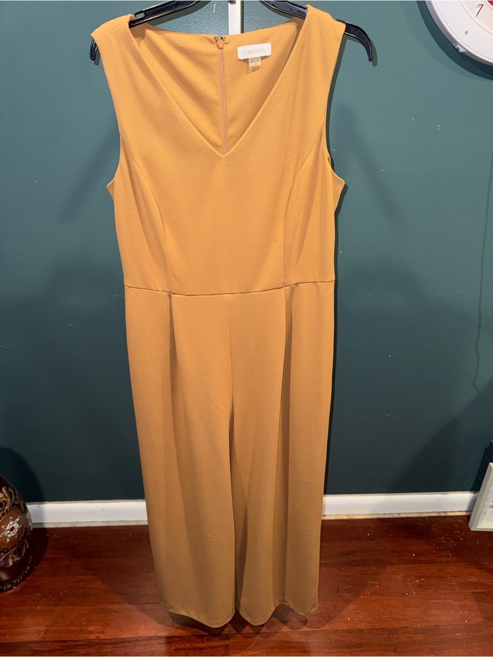 Calvin Klein Sleeveless Mustard-Gold Jumpsuit